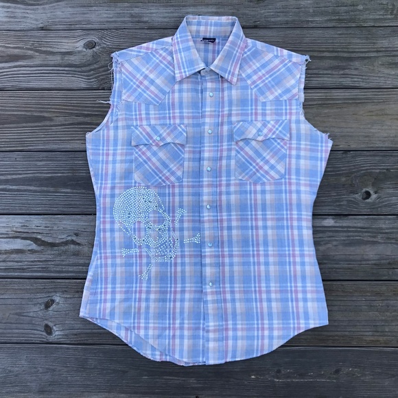 Levi's Tops - Levis Women Shirt Sleeveless Button Front Multi Co